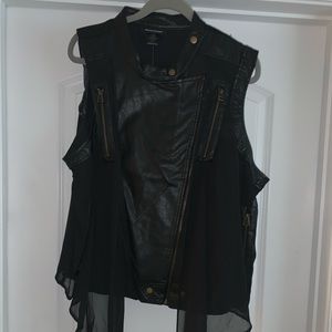 Leather black vest